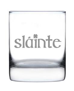 Slainte Irish Cheers Whiskey Rocks Glass Bevvee, прозрачный