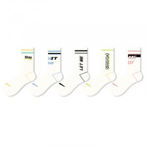 Носки до середины икры Унисекс 5 пар JKN, Коллекция чисто белого цвета (5 пар)