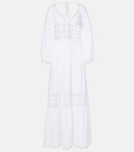 Виктория платье из хлопкового поплина с кружевной отделкой Anna Kosturova, белый