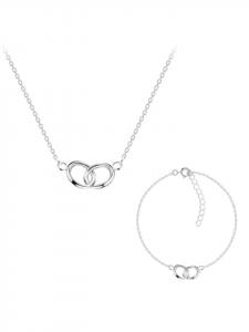 Alexander York Комплект ювелирных украшений: колье с подвеской и браслет, кольца, 2 предмета, серебро