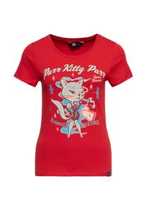 Футболка с рисунком в стиле рокабилли Purr Kitty Purr Queen Kerosin, красный