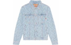 Джинсовая куртка с геометрическим принтом Diesel, синий