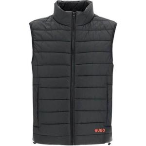 Водоотталкивающий приталенный утепленный жилет HUGO BOSS, черный