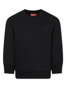 Толстовка с вышитым овальным D-образным узором Diesel Kids, черный