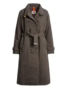 Двубортный тренч с поясом Parajumpers, коричневый