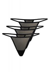 Стринги Teyli 3 шт: Mesh Tanga Paaski, черный