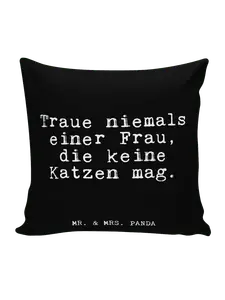 Подушка Mr & Mrs Panda 40x40 Traue niemals einer Frau, черный