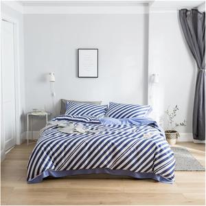 Generic Комплект постельного белья Navy Blue Stripe для подростков и взрослых