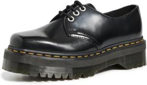 Dr. Martens Unisex-Adult V 1461 Quad Mono, Black Polished Smooth