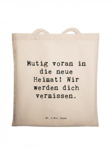 Mr. & Mrs. Panda Сумка с надписью о переезде в новый город, надпись кремового цвета
