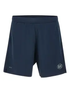 Шорты с эластичной талией и логотипом Ea7 Emporio Armani, синий