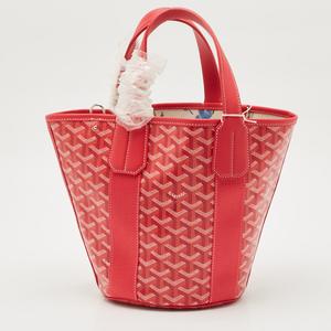 Goyard Фуксия Гоярдиновая сумка с короткими ручками Belharra PM из холста и кожи с покрытием