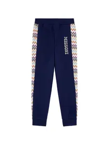 Спортивные брюки с зигзагообразным узором Missoni Kids, синий