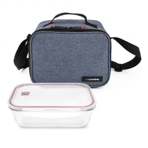 Стеклянная сумка-переноска для еды Go Glass Vidrio Iris Barcelona, синий