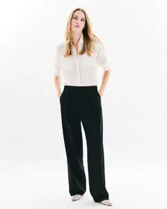 Женские классические брюки с широким кроем и эластичной талией Caroll, черный