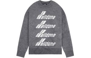 Серый джемпер с интарсией и логотипом WE11DONE