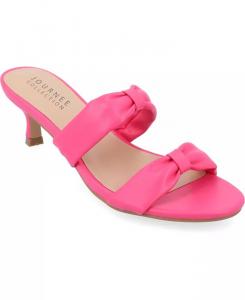 Женские босоножки Dyllan с двойным ремешком и каблуком-рюмочкой Journee Collection, розовый