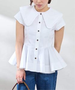 GANNI Эластичный хлопковый воротник "Питер Пэн"