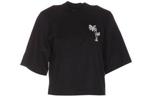 Укороченная футболка с вышивкой пальмами Palm Angels