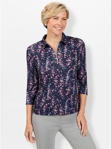 Рубашка-поло темно-синего цвета с принтом гортензии WITT WEIDEN