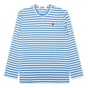 Футболка striped long sleeves tee 'blue white' Comme Des Garcons Play, белый