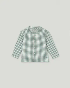Детская рубашка с длинным рукавом воротником мао в клетку виши Coconut El Corte Inglés, зеленый
