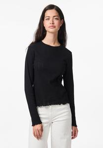 Топ Pieces PCMARIE LS O-NECK POIN NOOS , Black
