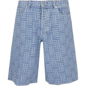 Шорты джинсовые с плетеным логотипом KENZO, синий