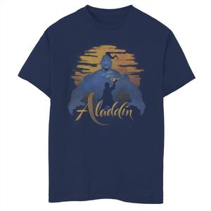 Футболка Disney's Aladdin Live Action для мальчиков 8–20 лет с силуэтом Джинна и Аладдина на закате Disney
