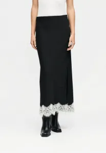 Юбка миди с отделкой, юбка а-силуэта Gap, True Black