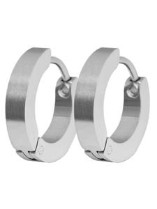 Adeliás Серьги унисекс - серьги-кольца на шарнирах из нержавеющей стали серебристого цвета