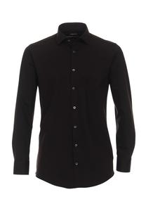Мужская деловая рубашка однотонного современного кроя Venti, черный