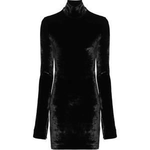 Длинное платье с длинными рукавами черное JIL SANDER