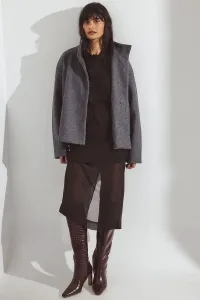 Сапоги на высоком каблуке с квадратным носком и крокодиловым рисунком Na-Kd, Burgundy