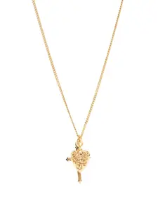 Золотой крестик и подвеска в виде сердца с арабесками Emanuele Bicocchi