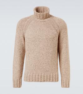 Водолазка из кашемира и шерсти Zegna, Brown And Light Taupe