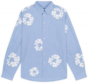 Рубашка из оксфордской ткани Denim Tears Cotton Wreath, синий