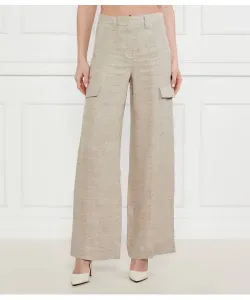 Льняные брюки Гелада Flare fit Marella, бежевый