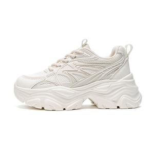 EXULL Q Женские кроссовки, увеличивающие рост, легкие, дышащие, нескользящие, низкие, массивные, бежевые