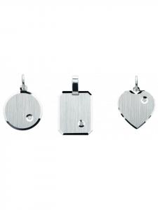 Adeliás Женский кулон из серебра 925 пробы с гравировкой и фианитами в серебряной оправе