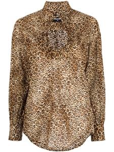 Dsquared2 leopard-print cut-out blouse, коричневый