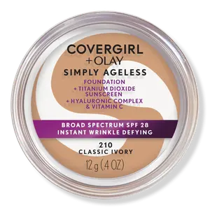 Тональный крем Olay Simply Ageless Instant Wrinkle-Defying Foundation с SPF 28 CoverGirl, Classic Ivory 210