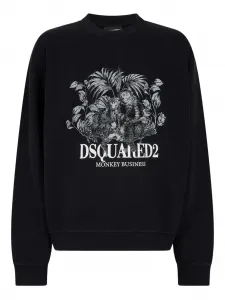 Свитшот с принтом "обезьяньи шалости" Dsquared2, черный