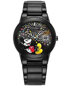 Часы унисекс Eco-Drive Disney с Микки Маусом, черные часы-браслет из нержавеющей стали, 40 мм Citizen, черный