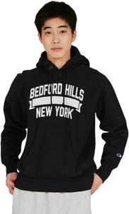 Мужская толстовка Champion C3-C112 с капюшоном, обратным плетением, с длинным рукавом, плотность ткани 11,5 унций, на флисовой подкладке, с графическим принтом, обратным плетением, черный