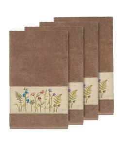 Набор банных полотенец «безмятежность» из турецкого хлопка, 4 предмета, с декоративной отделкой. Linum Home, Latte