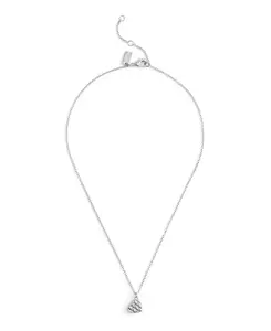 Фирменное стеганое ожерелье с подвеской в виде сердца Coach, rhodium