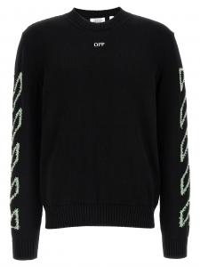 Свитер 'Diag Outline' OFF-WHITE, черный