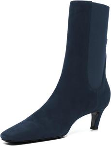 Женские ботильоны XYD с острым квадратным носком, низким каблуком-стилет и эластичной лентой, ботинки до щиколотки на низком каблуке, повседневная обувь для платья, Navy