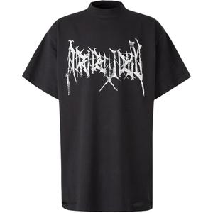 Футболка оверсайз с принтом логотипа Balenciaga, черный